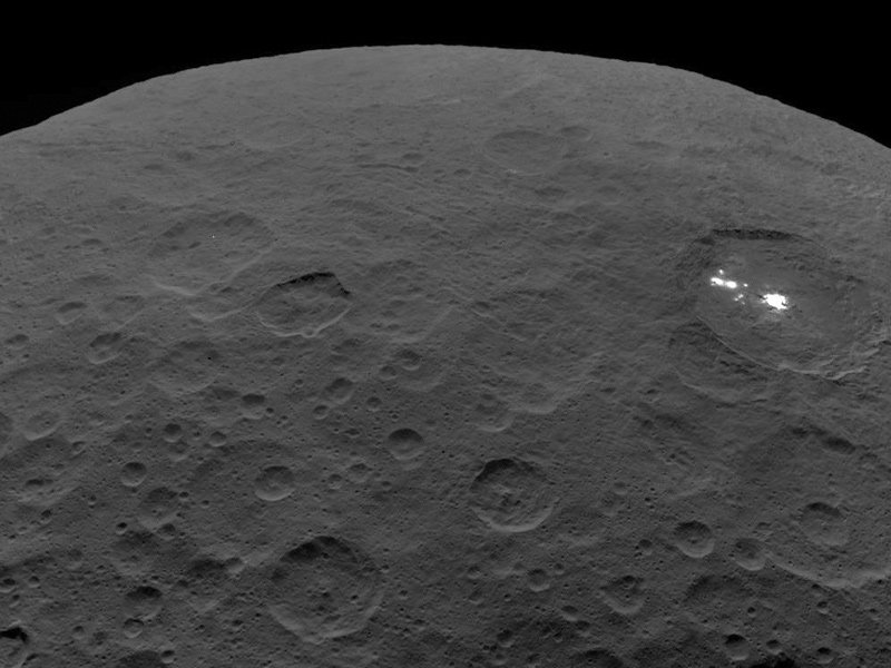view of the floor of Occator Crater on Ceres